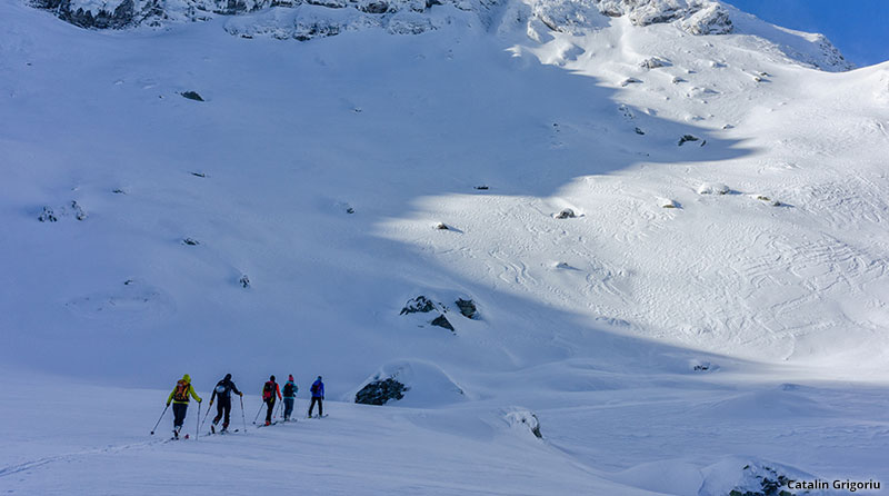 Group Uphill Skiing backcountry skiing