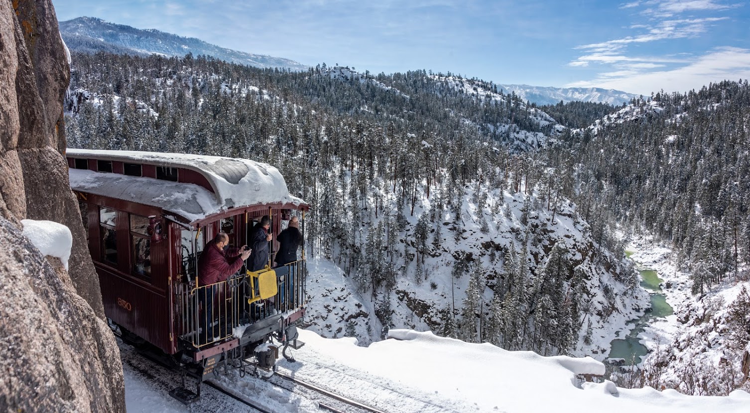 winter train caboose