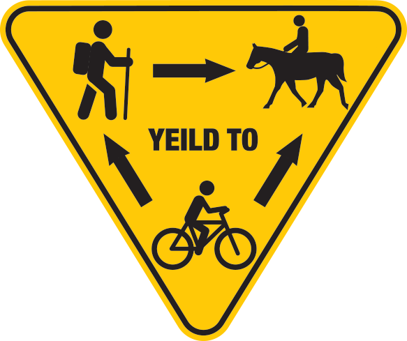 Hiking Yeild Sign