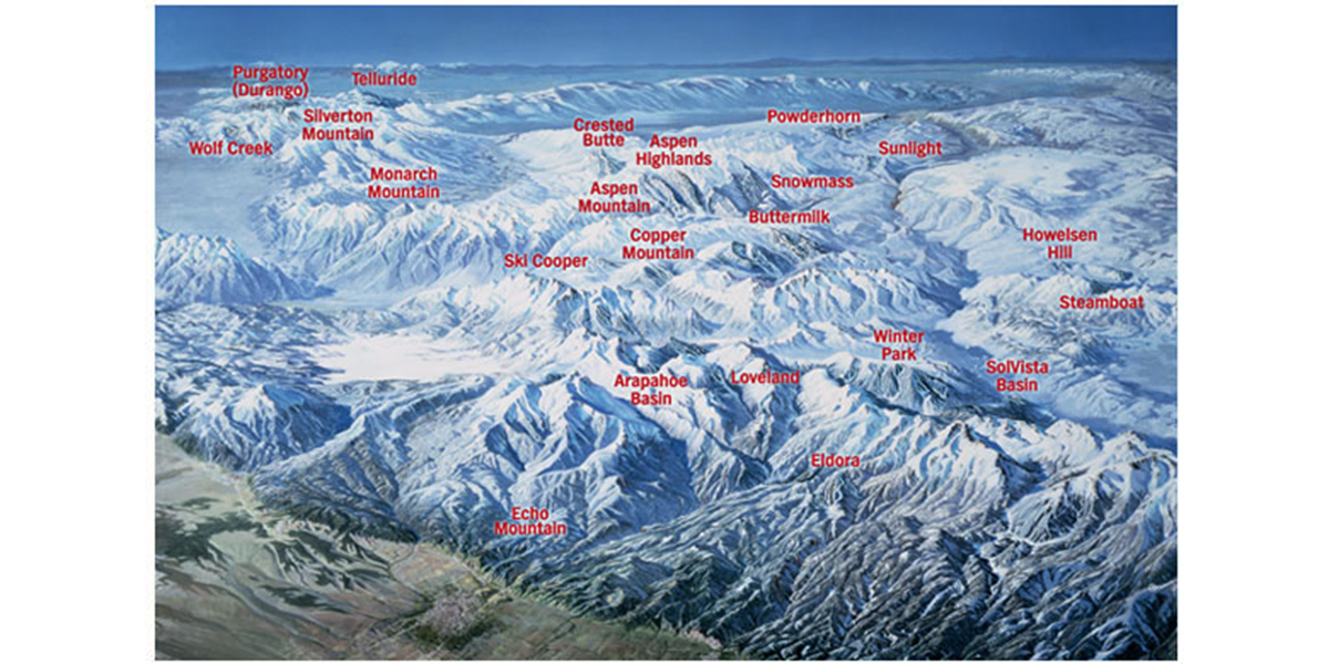 Colorado ski resorts areas map