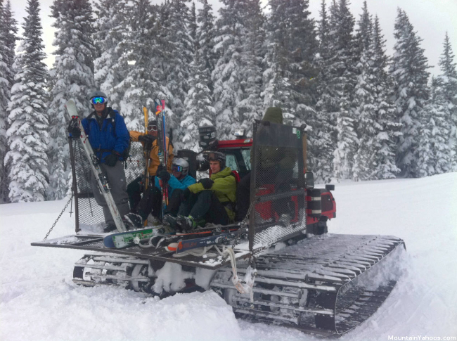 Snow Cat Ski Tours riding open air